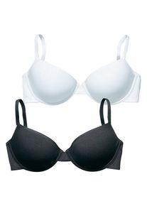 Petite Fleur, Damen Maxi-Push-up-BH (2 Stück), Schwarz