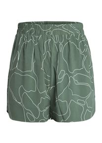 Pieces, Damen Print High Waist Shorts, Gr&uuml;n