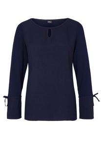 s.Oliver BLACK LABEL, Damen Cut-Out-Shirt mit Zierschleifen, Navy