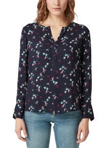 s.Oliver RED LABEL, Damen Bluse, Nachtblau / Dunkelgrün / Neonpink / Weiß