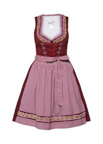 Marjo, Damen Dirndl 'Blanda', Dunkelrot / Wei&szlig;