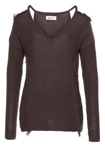 Replay, Damen Pullover, Dunkelbraun