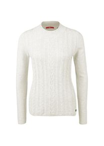 s.Oliver RED LABEL, Damen Weicher Strickpulli mit Zopfmuster, Wei&szlig;