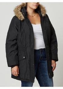 JUNAROSE, Damen Parka- Jacke, Schwarz