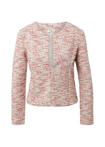 Tom Tailor, Damen Blazer 'Boucl&eacute;', Rosa / Rot / Wei&szlig;