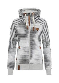 Naketano, Damen Sweatjacke 'Nasenhaarwickler', Graumeliert / Schwarz