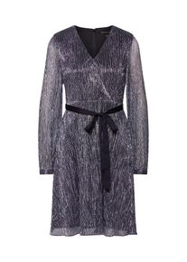 Banana Republic, Damen Kleid 'LS FAUX WRAP DRESS SHINE', Silbergrau