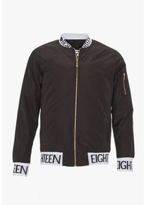 PLUS EIGHTEEN, Herren PLUS EIGHTEEN Blouson mit Logoprint-Details, Khaki / Oliv