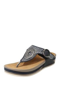 Rieker, Damen Pantolette mit Ziersteinen, Taubenblau