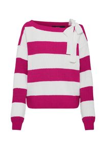 Véro Moda VERO MODA, Damen Pullover 'VMSPRING SIBBO LS BOW BLOUSE', Pink / Weiß