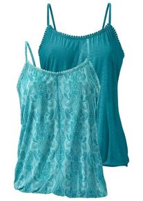 Beach Time, Damen Spaghettitops, Türkis / Jade