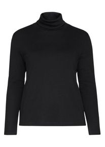 sheego Casual, Damen Langarmshirt, Schwarz