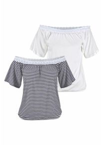 Beach Time, Damen Carshirts, Marine / Wei&szlig;