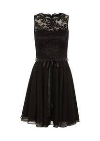 Swing, Damen Cocktailkleid mit Spitze, Schwarz
