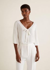 Mango, Damen Bluse 'Tigre-A', Wei&szlig;