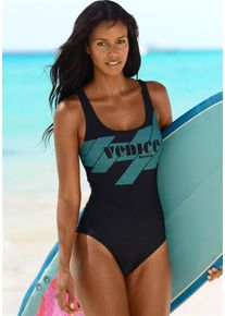 Venice Beach, Damen Badeanzug, Jade / Schwarz