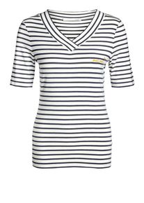 Oui, Damen Ringelshirt, Schwarz / Wei&szlig;meliert