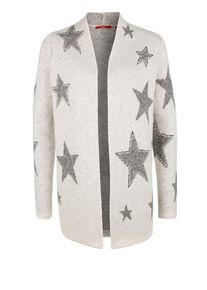 s.Oliver RED LABEL, Damen Cardigan, Grau / Wei&szlig;