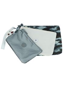 Kipling, Damen Kosmetiktasche 'Iaka', Silbergrau / Pastellgrün / Dunkelgrün