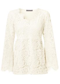 Heine, Damen Spitzentunika, Creme