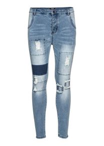 SikSilk, Herren Jeans 'SikSilk drop crotch patch denims', Blue Denim