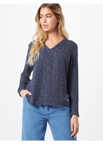 Banana Republic, Damen Shirt 'LS HIGH LOW PIECED VEE NOPRINT LEAVES', Navy