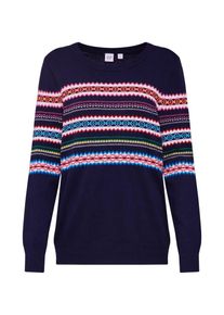 GAP, Damen Pullover 'V-CRAZY CREW-FAIRISLE', Navy / Mischfarben