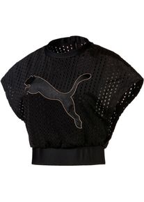 Puma, Damen Shirt 'Luxeä, Hellbeige / Schwarz