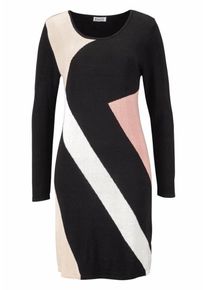 Boysen's BOYSEN'S, Damen Strickkleid, Creme / Rosa / Schwarz / Wei&szlig;