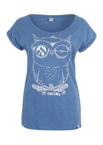 Iriedaily, Damen T-Shirt 'Skateowl 2', Himmelblau
