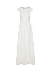 UNIQUE, Damen Abendkleid mit Spitze, Wei&szlig;