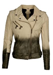 Maze, Damen Lederjacke ' Kofu ', Beige / Anthrazit