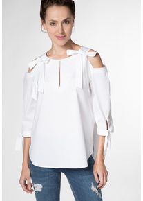 Eterna, Damen Bluse mit Schleifen, Wei&szlig;