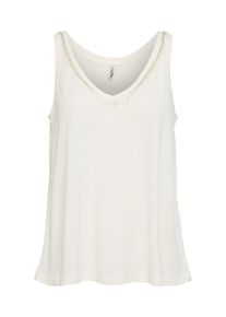 Only, Damen Tanktop 'onlFLAXA EMBELLISHMENT', Weiß