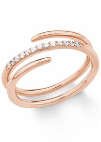 s.Oliver RED LABEL, Damen Fingerring '2018616', Rosegold / Wei&szlig;