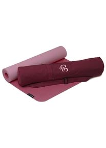 YOGISTAR.COM, Herren Yoga-set Starter Edition - Comfort (yogamatte Pro + Yogatasche Om), Pink / Rosa / Weinrot / Weiß