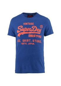 Superdry, Herren T-Shirt , Royalblau / Dunkelorange