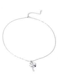 Firetti, Damen Kette 'Kleeblatt, Glücksbringer', Silber / Transparent