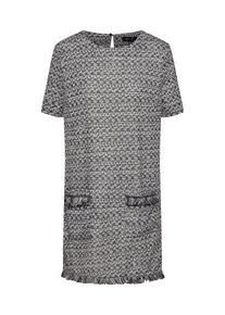 New Look, Damen Kleid, Grau / Schwarz / Weiß