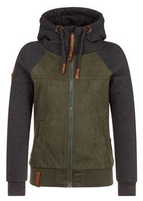 Naketano, Damen Jacket 'Rammel die Katz', Braun / Dunkelgrau / Oliv