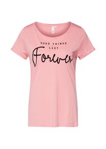 Q/S Designed By, Damen T-Shirt, Rosa