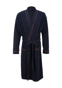Schiesser, Herren Bademantel, Nachtblau / Hellrot