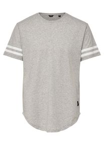 Only & Sons Only & Sons, Herren T-Shirt, Graumeliert / Wei&szlig;