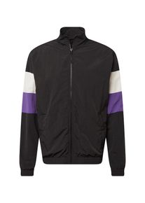 Urban Classics, Herren Jacke '3-Tone Crinkle Track Jacket', Lila / Schwarz / Wei&szlig;