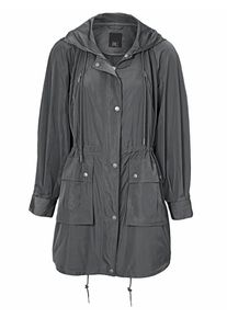 Heine, Damen Kurzmantel mit Kapuze, Grau