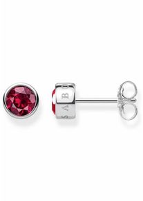 Thomas Sabo, Damen Paar Ohrstecker 'Roter Stein, H1963-011-10', Rot / Silber