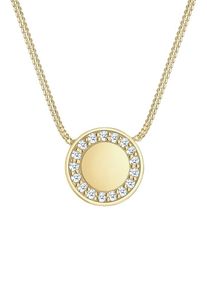 Diamore, Damen Halskette 'Kreis', Goldgelb / Silber