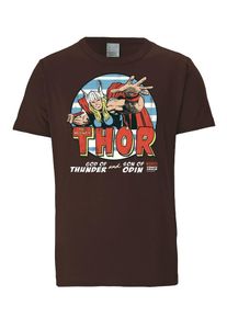 logoshirt, Herren T-Shirt 'Thor', Hellblau / Dunkelbraun / Rot