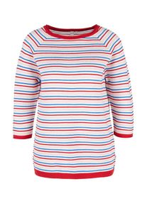 Q/S Designed By, Damen Pullover, Hellblau / Altrosa / Rot / Wei&szlig;