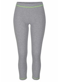 Vivance, Damen Leggings, Graumeliert / Neongrün